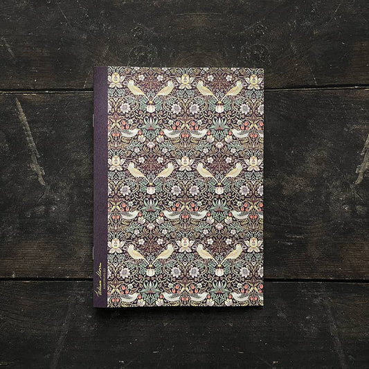 NOTEBOOK, WILLIAM MORRIS - STRAWBERRY THIEF PATTERN