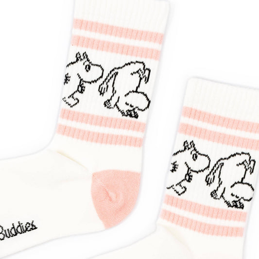 MOOMIN RETRO SOCKS, WOMEN'S - WHITE/PINK