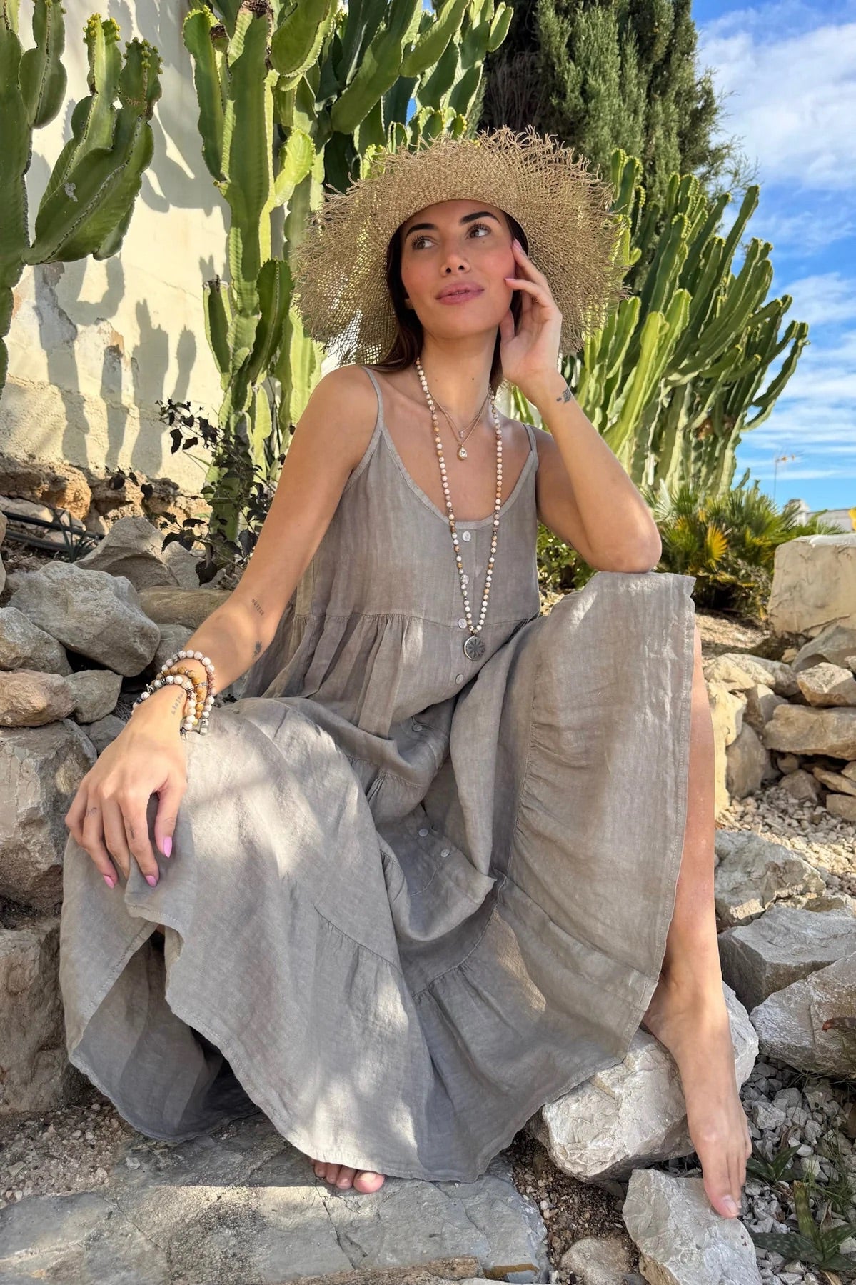 DRESS LINEN, BENISSA - TAUPE