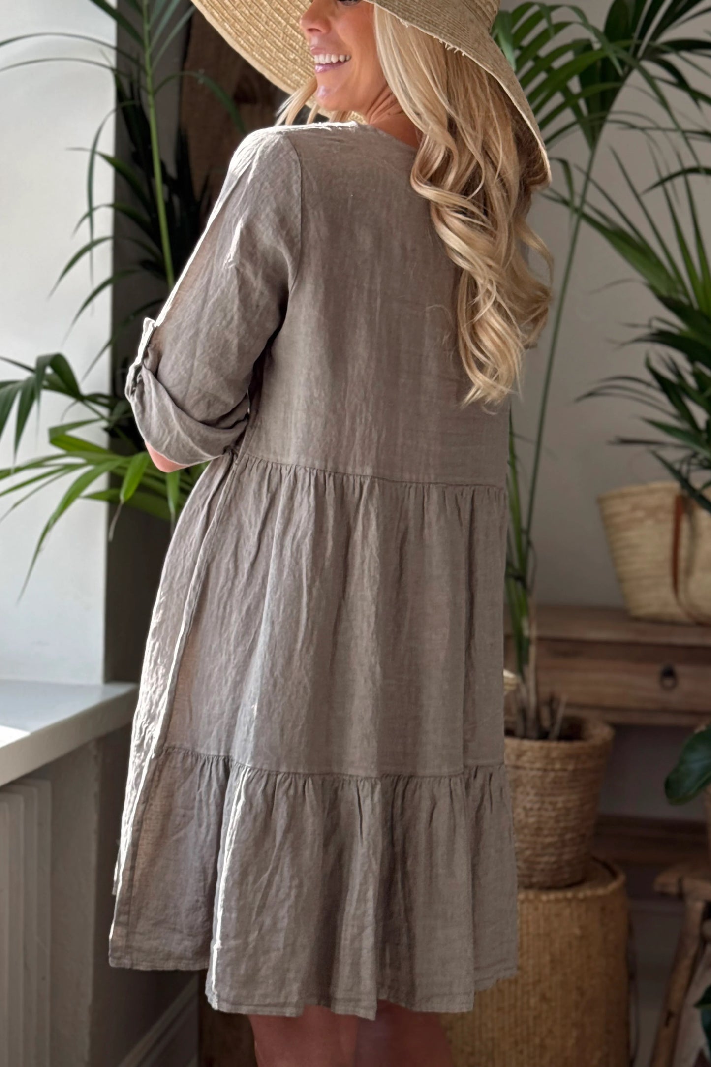 DRESS LINEN, BETHANY - TAUPE