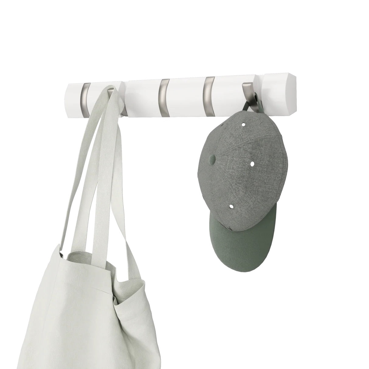 WALL MOUNTED HOOK - WHITE/NICKEL