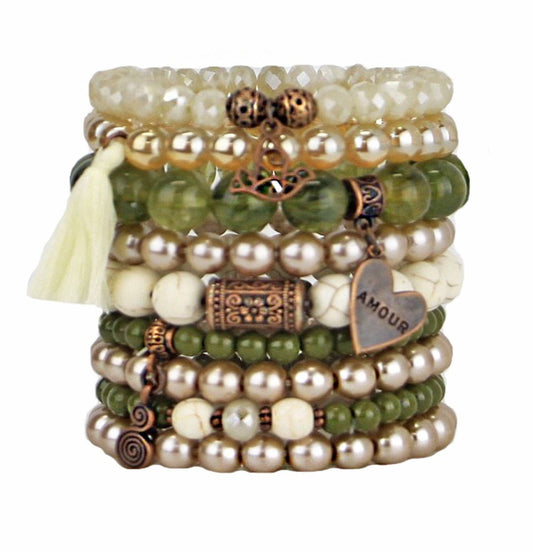 BRACELETS, SET of 9 - DESERT
