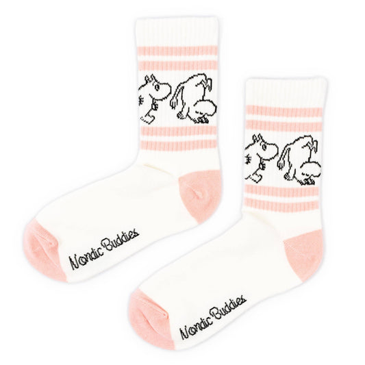 MOOMIN RETRO SOCKS, WOMEN'S - WHITE/PINK