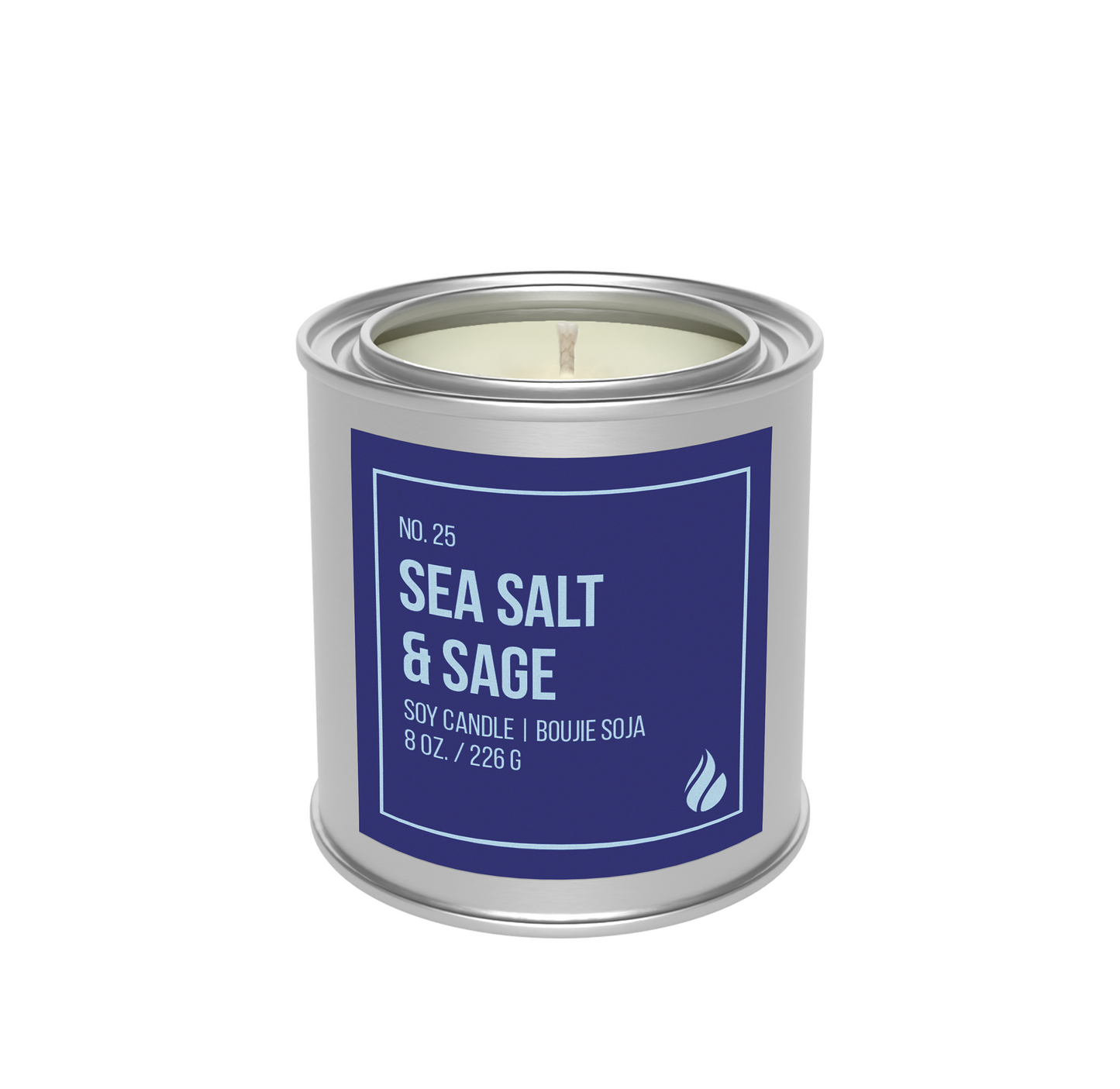 CANDLE, SOY WAX - SEA SALT & SAGE