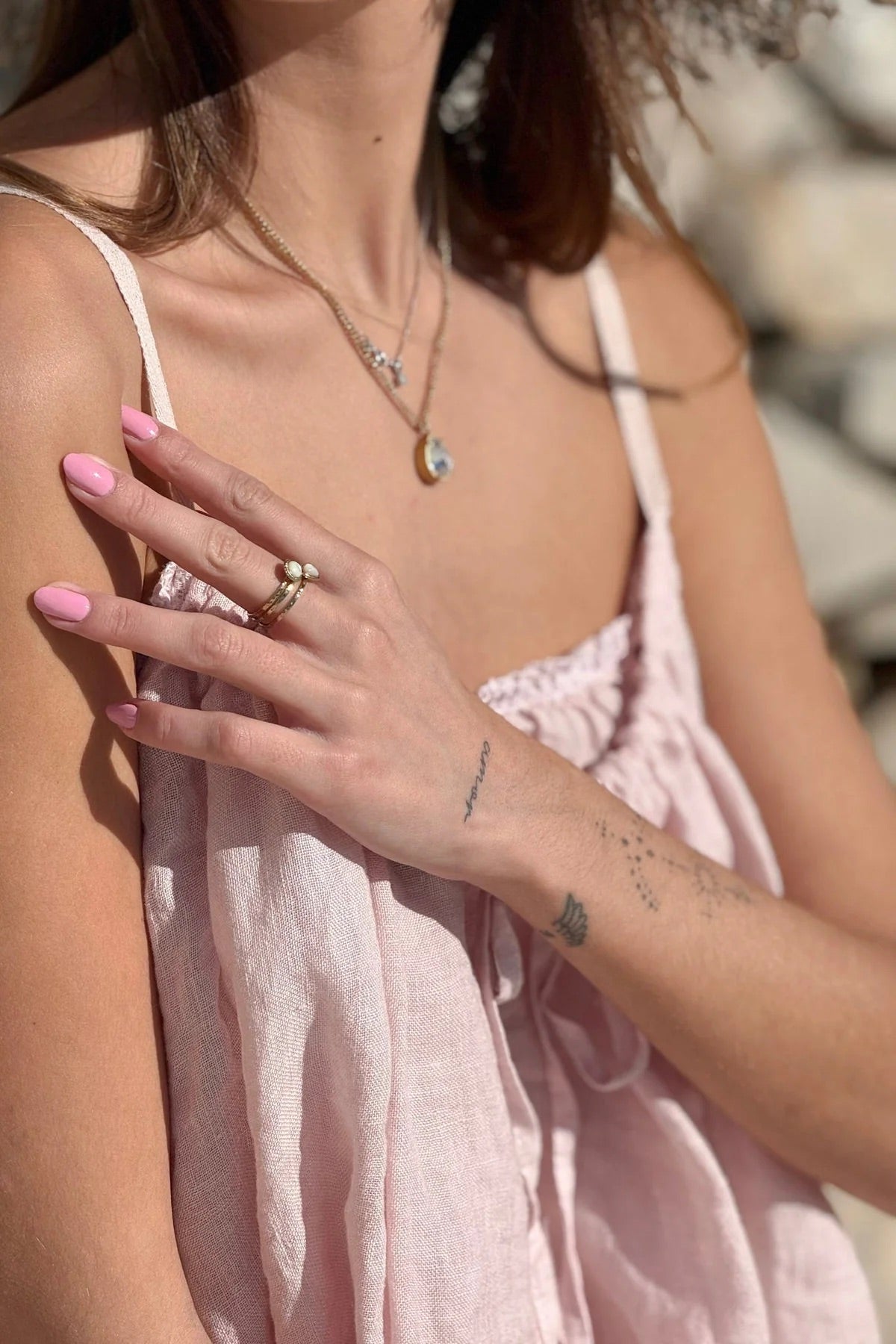 TOP LINEN, CALPE - LIGHT PINK