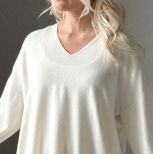 JUMPER, SWEETIE - V-NECK, OFF WHITE