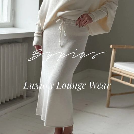 LOUNGE WEAR, SKIRT - OFF WHITE, KNIT