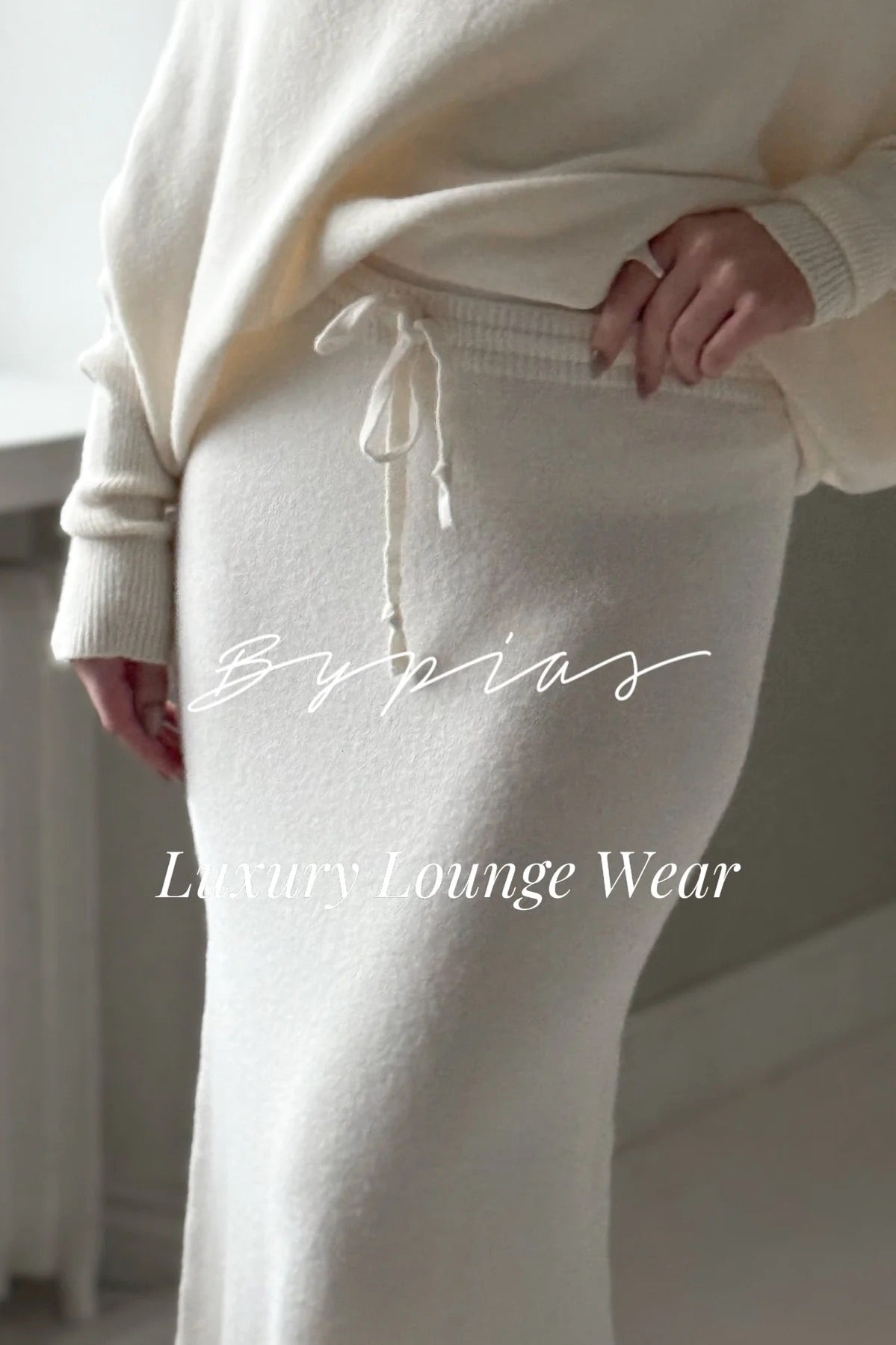 LOUNGE WEAR, SKIRT - OFF WHITE, KNIT