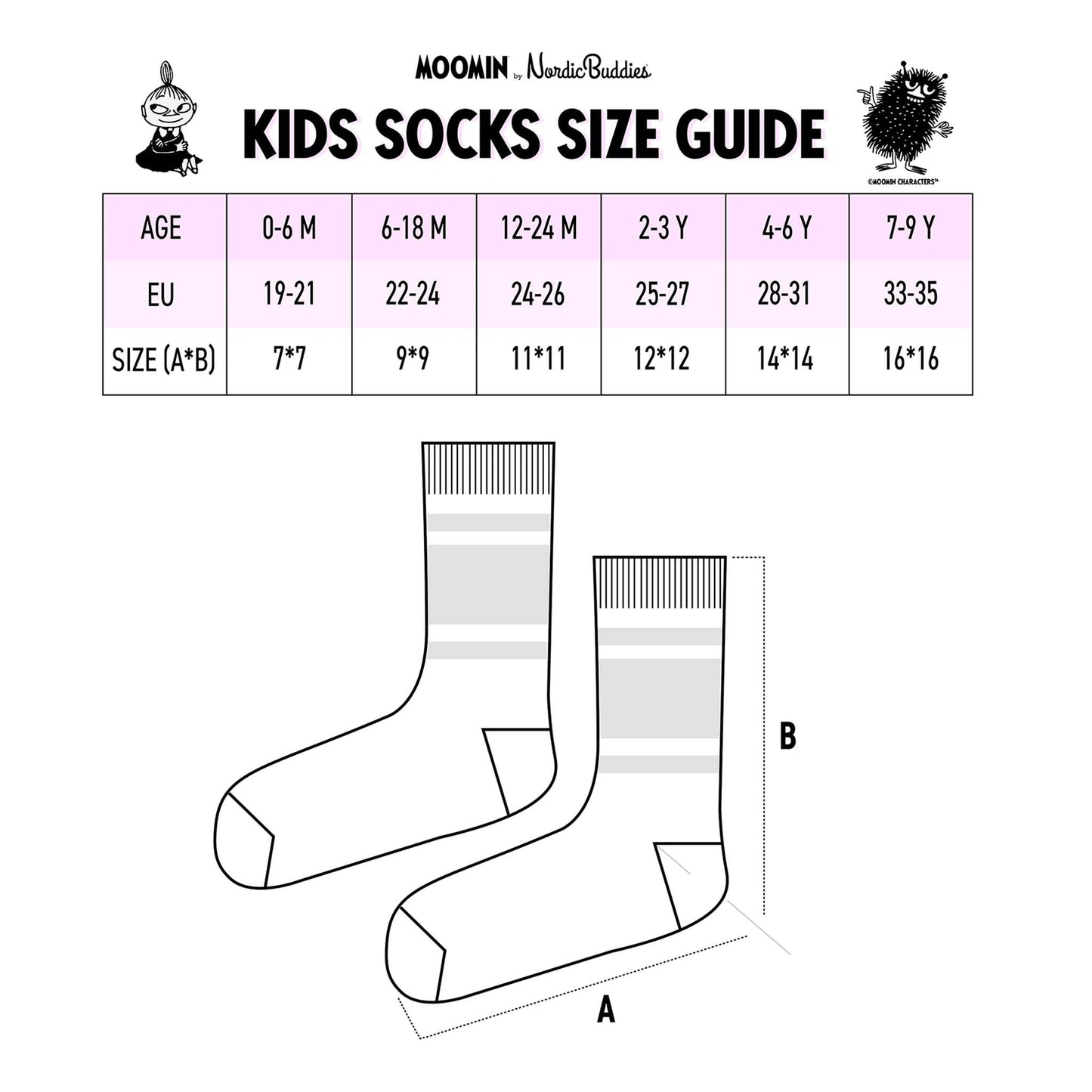 MOOMIN SOCKS (SNORKMAIDEN), KIDS - LILAC/YELLOW