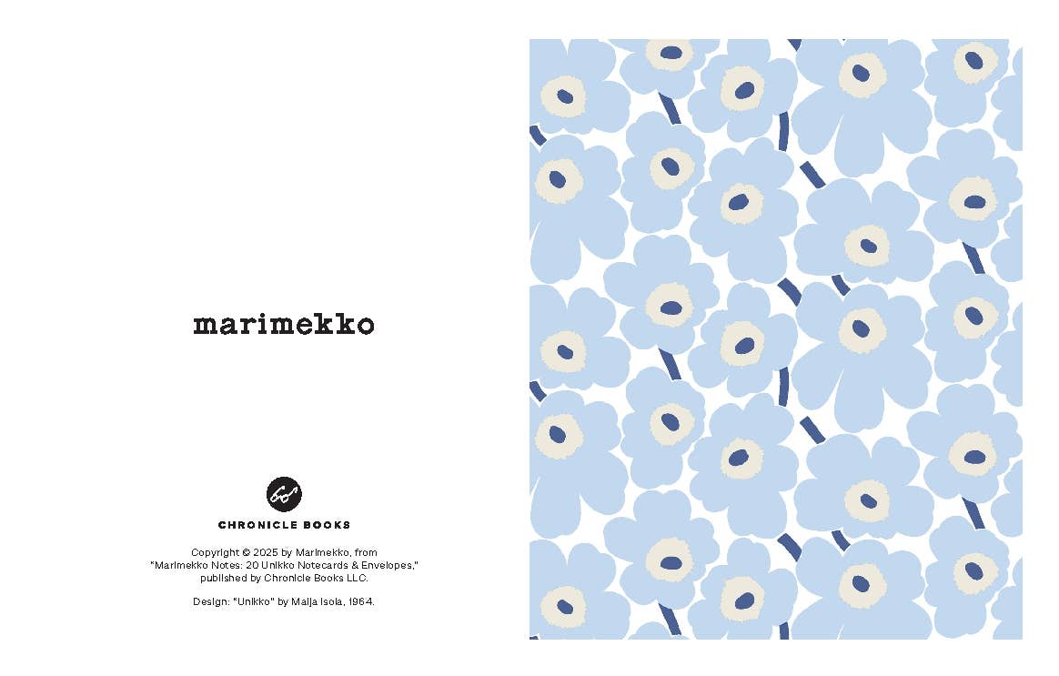 MARIMEKKO NOTECARD SET - 20/UNIKKO BLUE