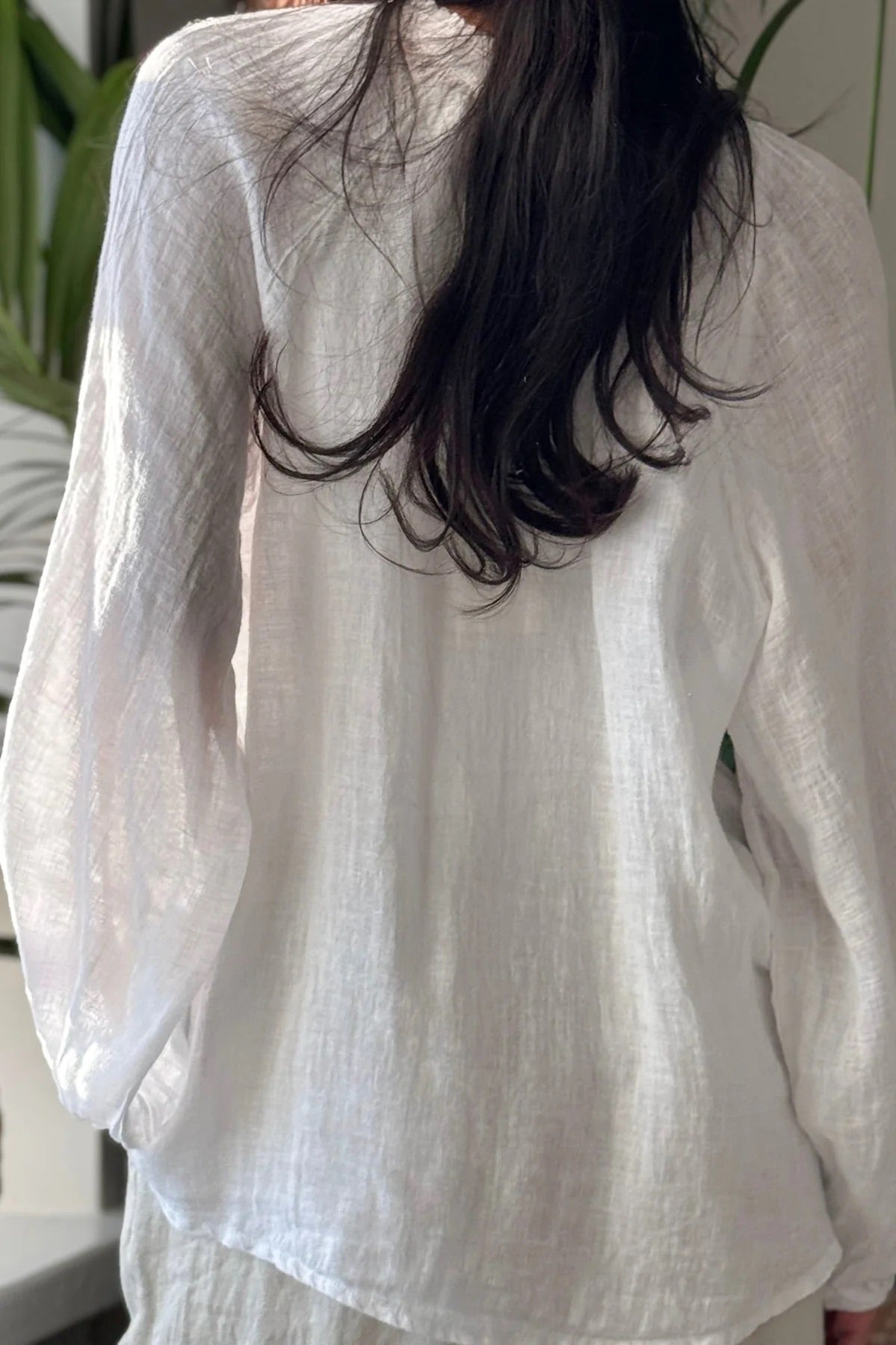 SHIRT LINEN, CHESSIE - WHITE