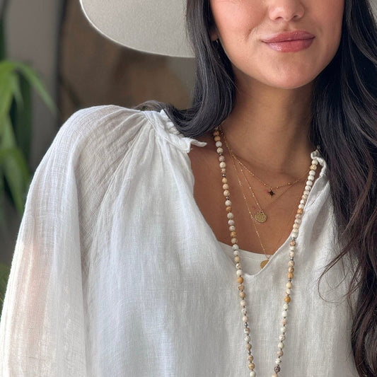 SHIRT LINEN, CHESSIE - WHITE