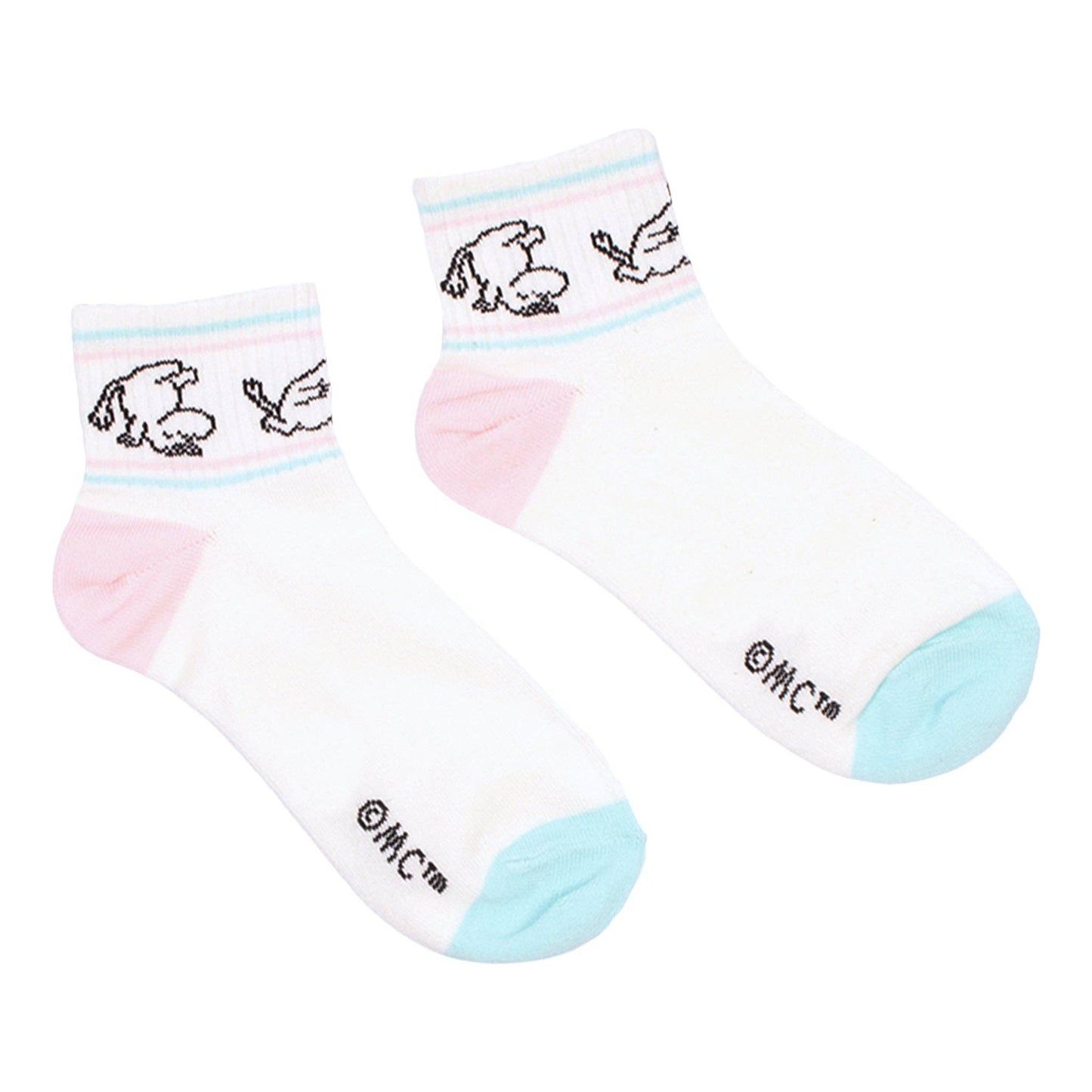 MOOMIN WOMEN'S RETRO SOCKS - WHITE/PINK/MINT