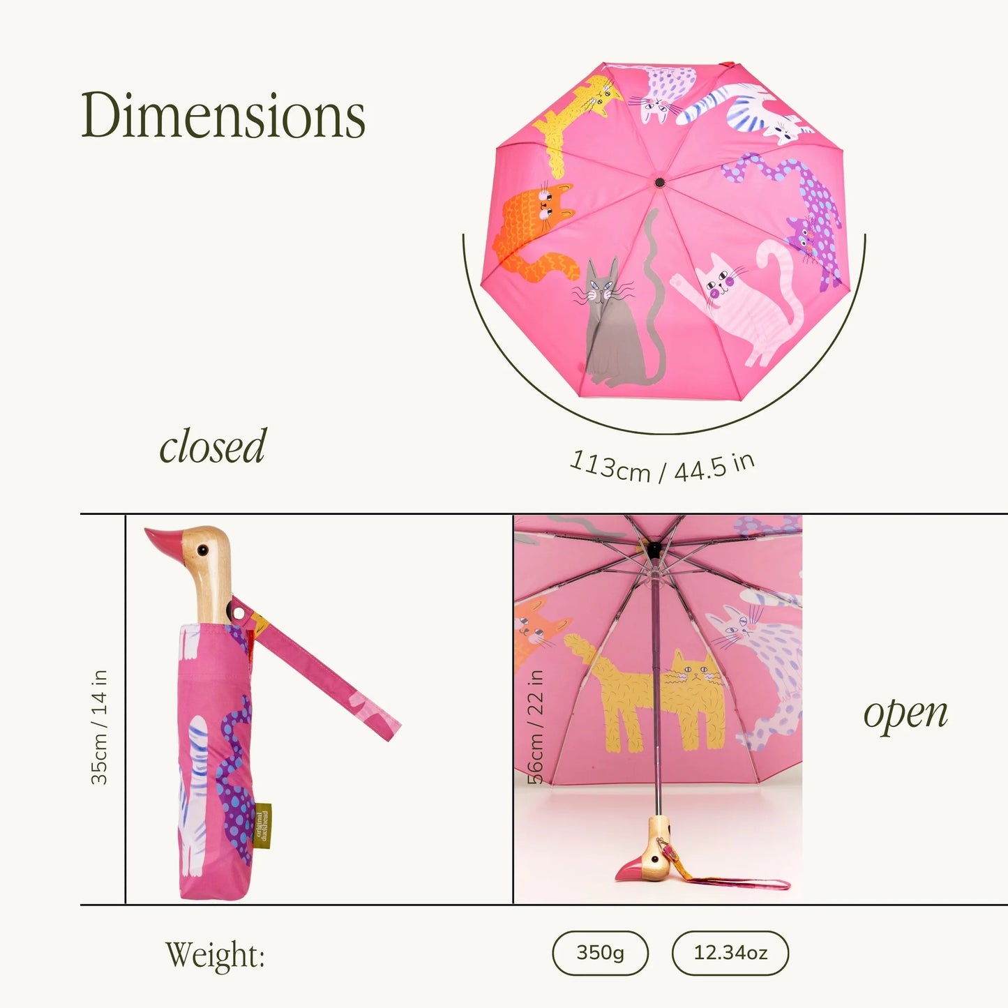 DUCKHEAD UMBRELLA, PINK - CATS