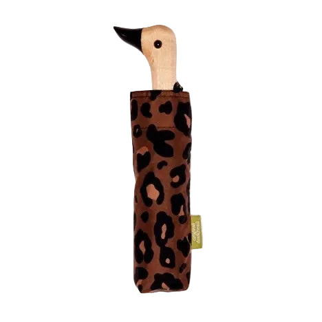 DUCKHEAD UMBRELLA, BLK/BRN - LEOPARD