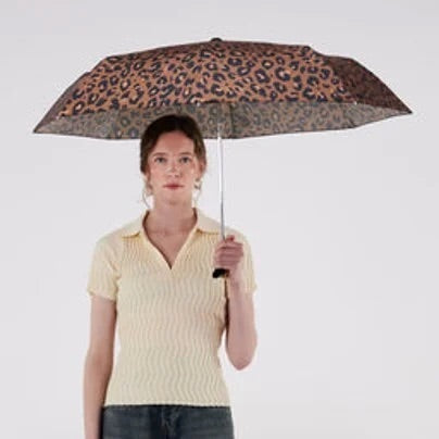 DUCKHEAD UMBRELLA, BLK/BRN - LEOPARD