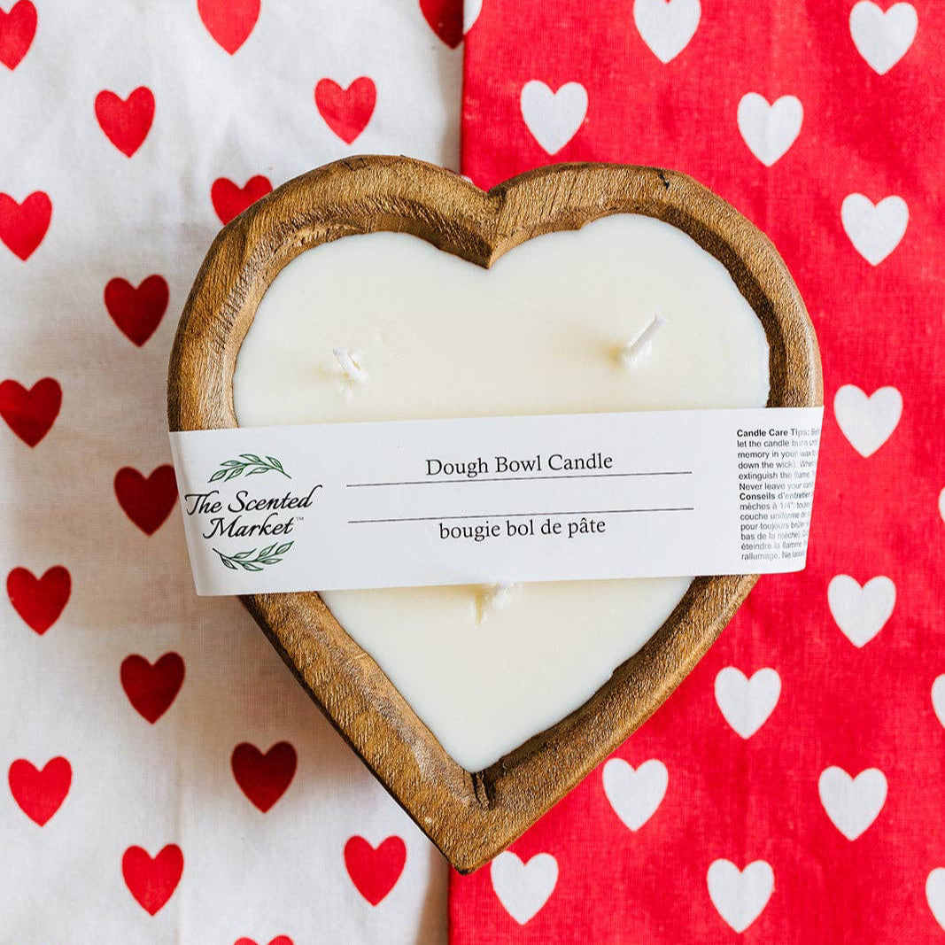 HEART SHAPED DOUGH BOWL CANDLE