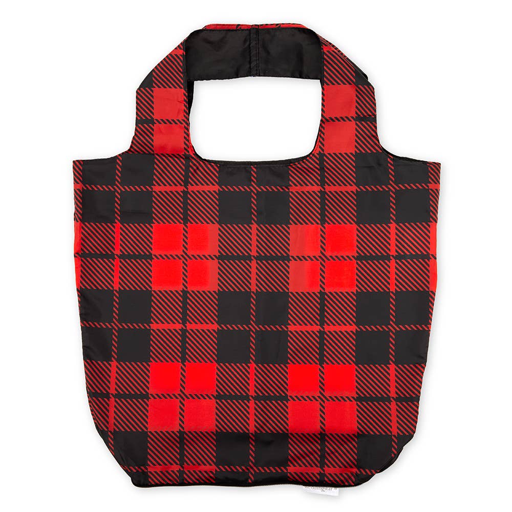 TOTE BAG, REUSABLE - BUFFALO PLAID