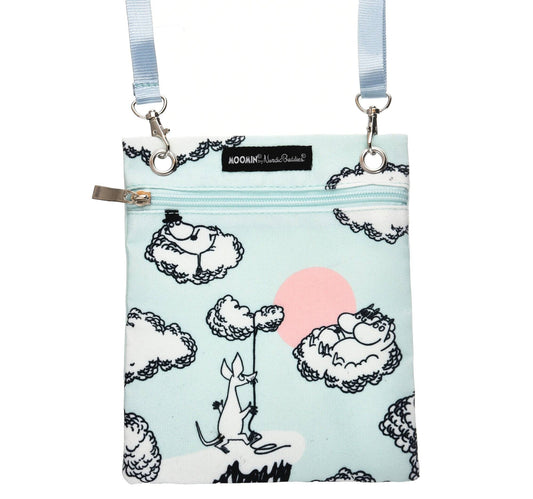 MOOMIN PASSPORT BAG, UP IN THE CLOUDS - TURQUOISE
