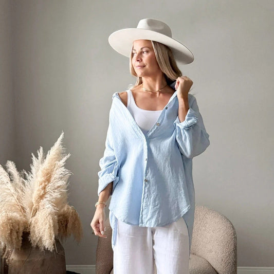 SHIRT LINEN, EASY DAYS - LIGHT BLUE