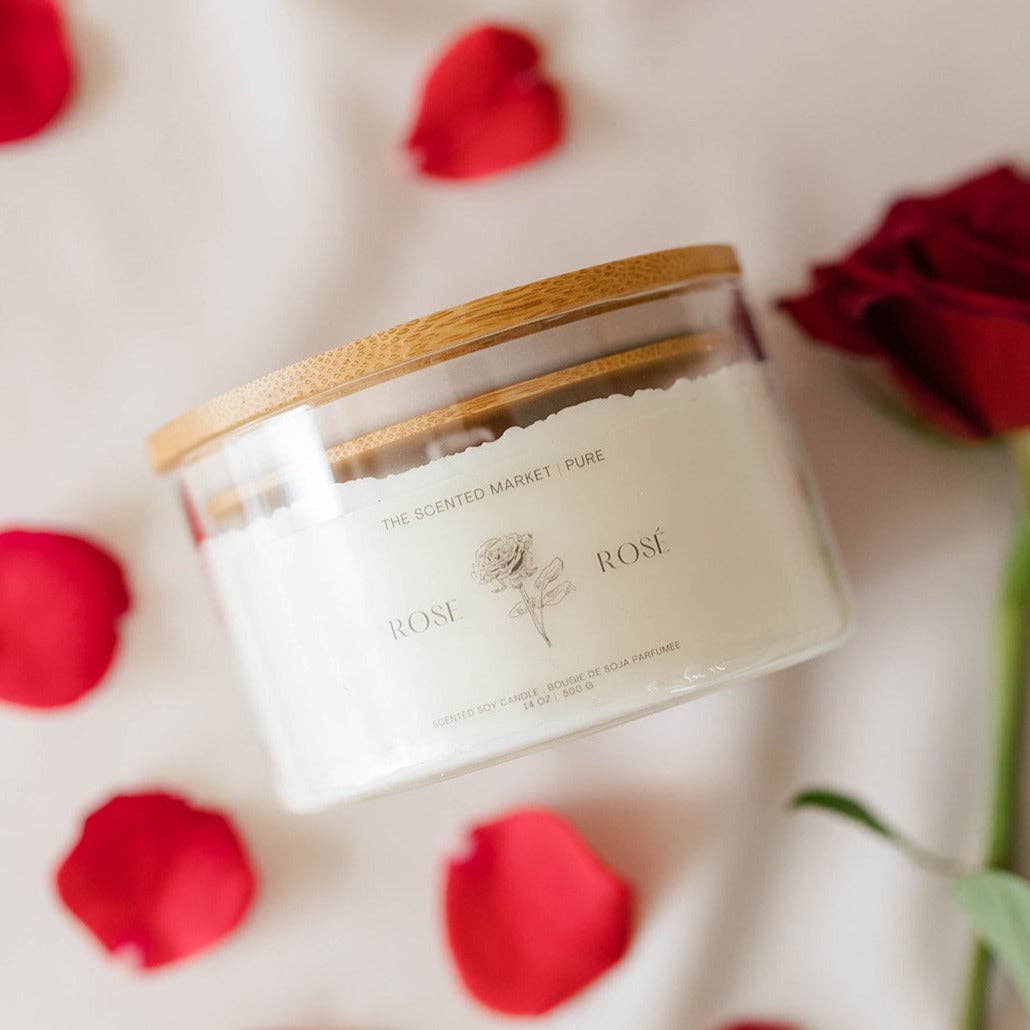 CANDLE (SOY WAX) - ROSE 14oz