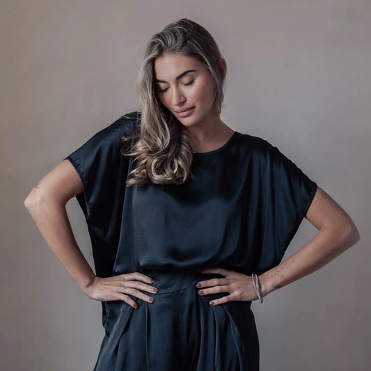 TOP SATIN, ELLERY - BLACK