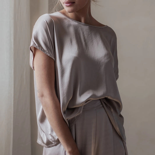 TOP SATIN, ELLERY - SILVERPINK