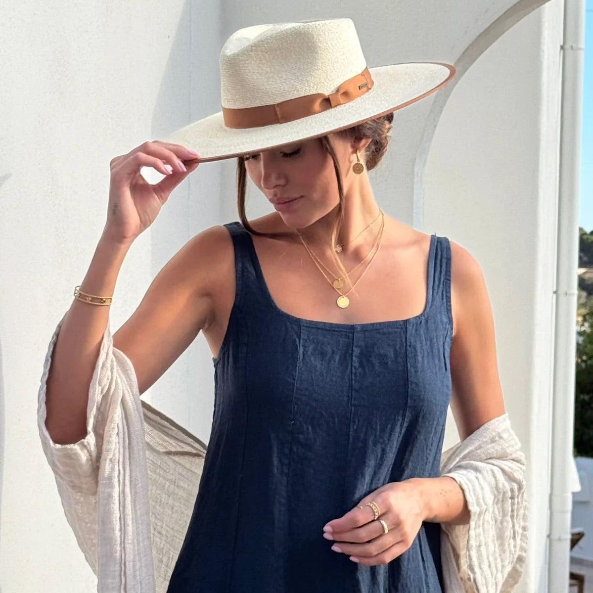 DRESS LINEN, ENCANTO - NAVY