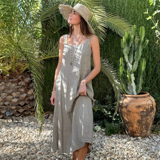 DRESS LINEN, ENCANTO - TAUPE