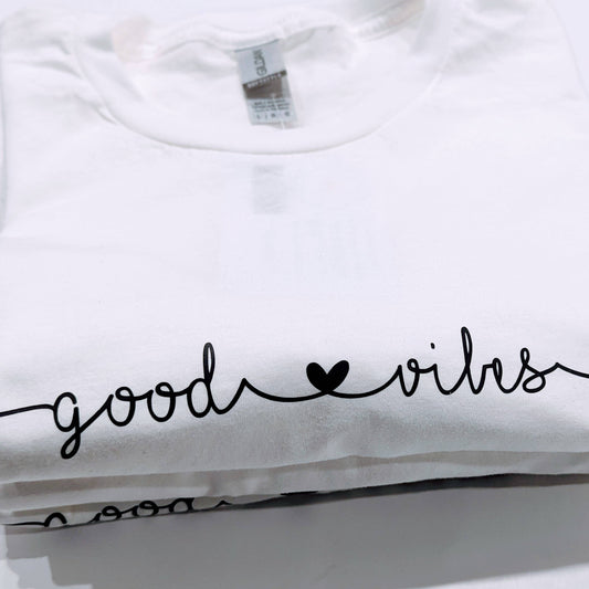 T-SHIRT, GOOD VIBES - WHITE