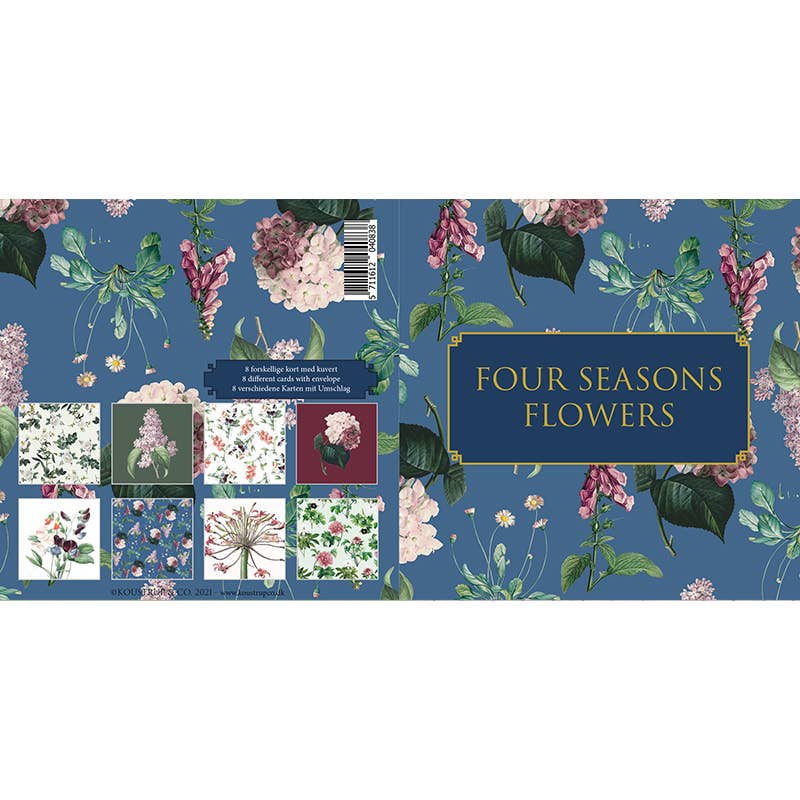 CARDS, FOUR SEASONS FLOWERS - FOLDER OF 8