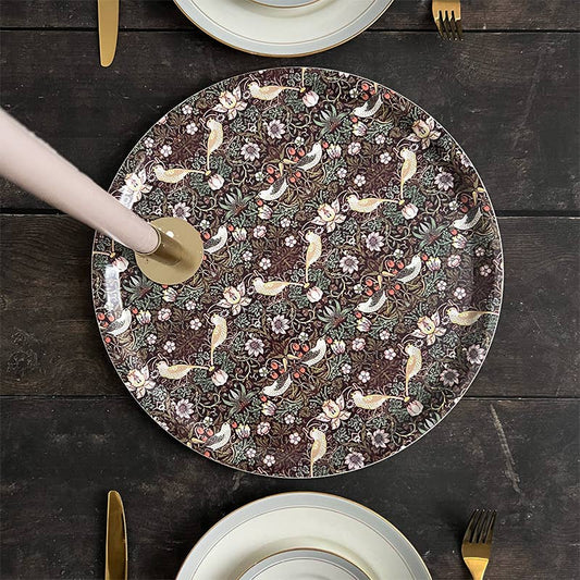 TRAY, WILLIAM MORRIS - STRAWBERRY THIEF, BORDEAUX