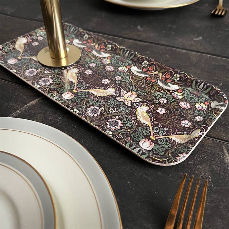 TRAY, WILLIAM MORRIS - STRAWBERRY THIEF, BORDEAUX