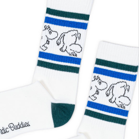 MOOMIN MEN'S RETRO SOCKS - WHITE/BLUE/PETROL