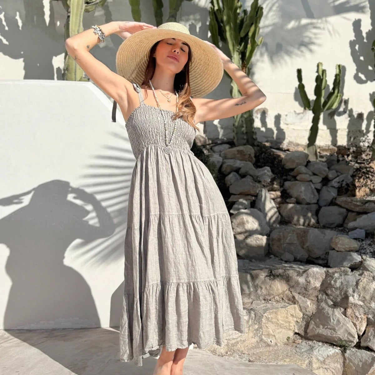 DRESS LINEN, FLORENTINO - TAUPE