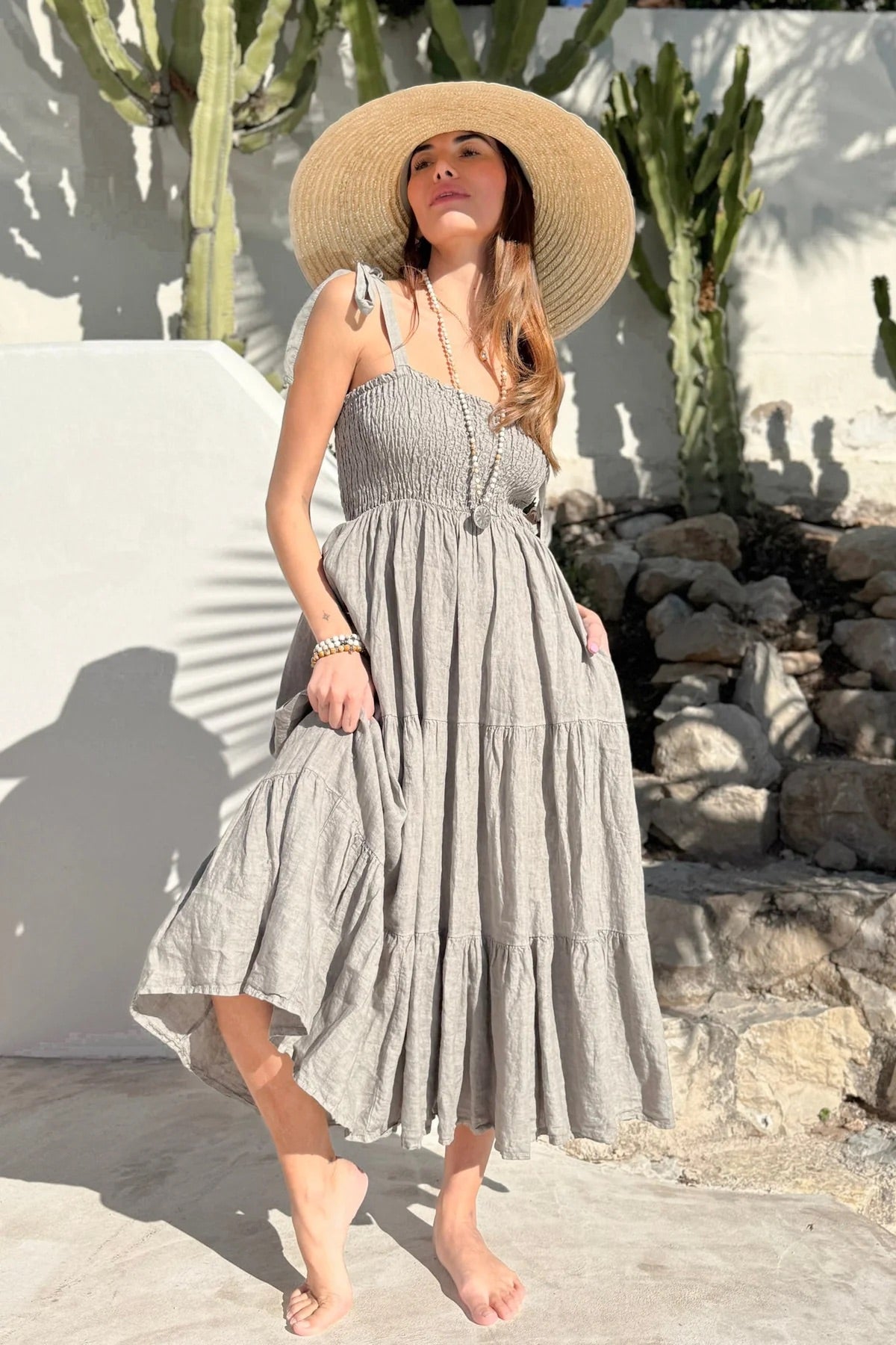 DRESS LINEN, FLORENTINO - TAUPE
