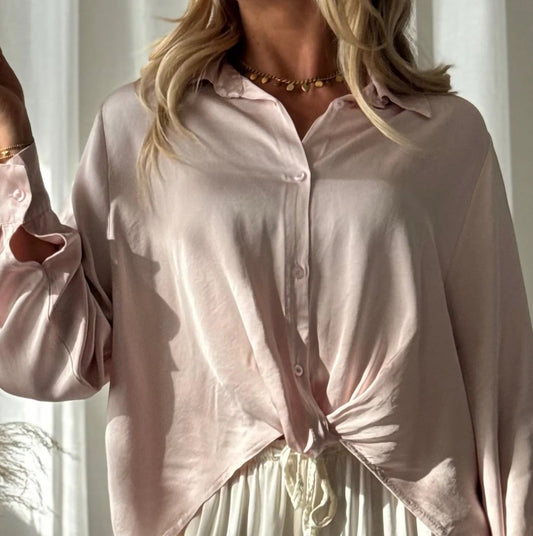 SHIRT SATIN, JULIEN - ROSE