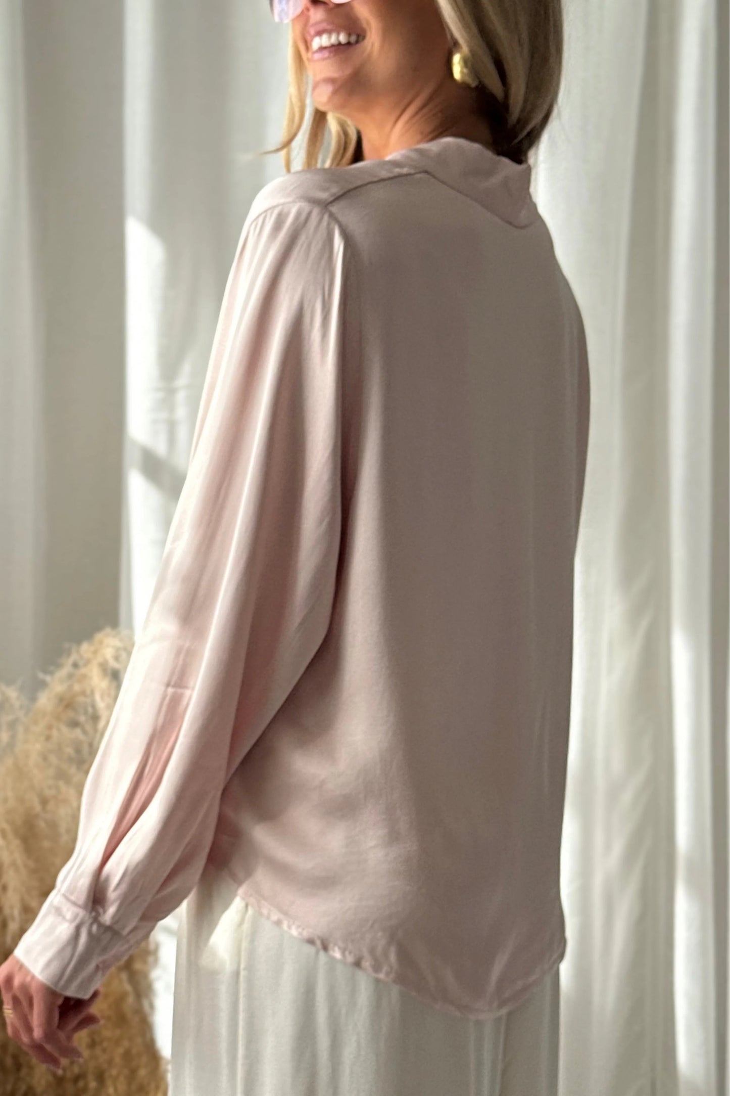 SHIRT SATIN, JULIEN - ROSE