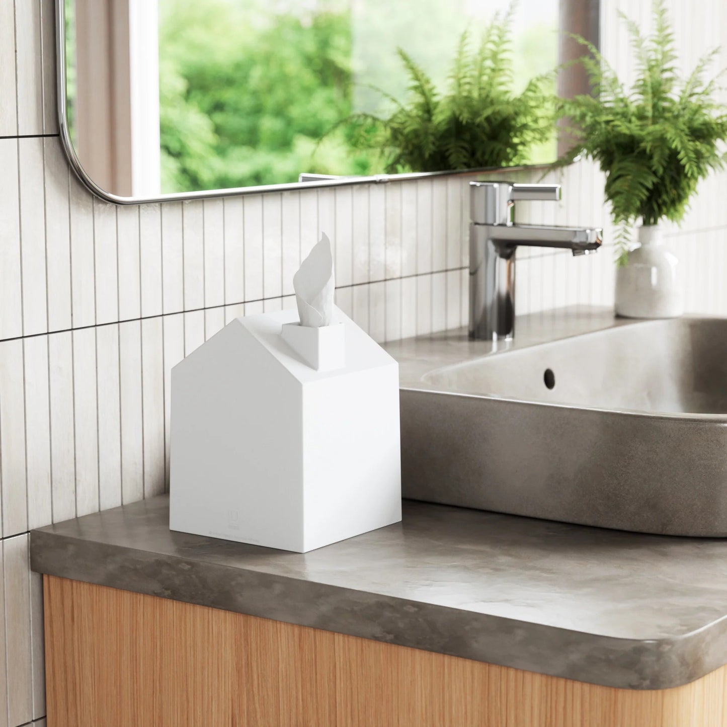 TISSUE BOX COVER - WHITE
