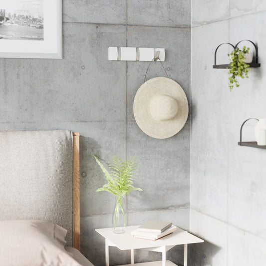 WALL MOUNTED HOOK - WHITE/NICKEL