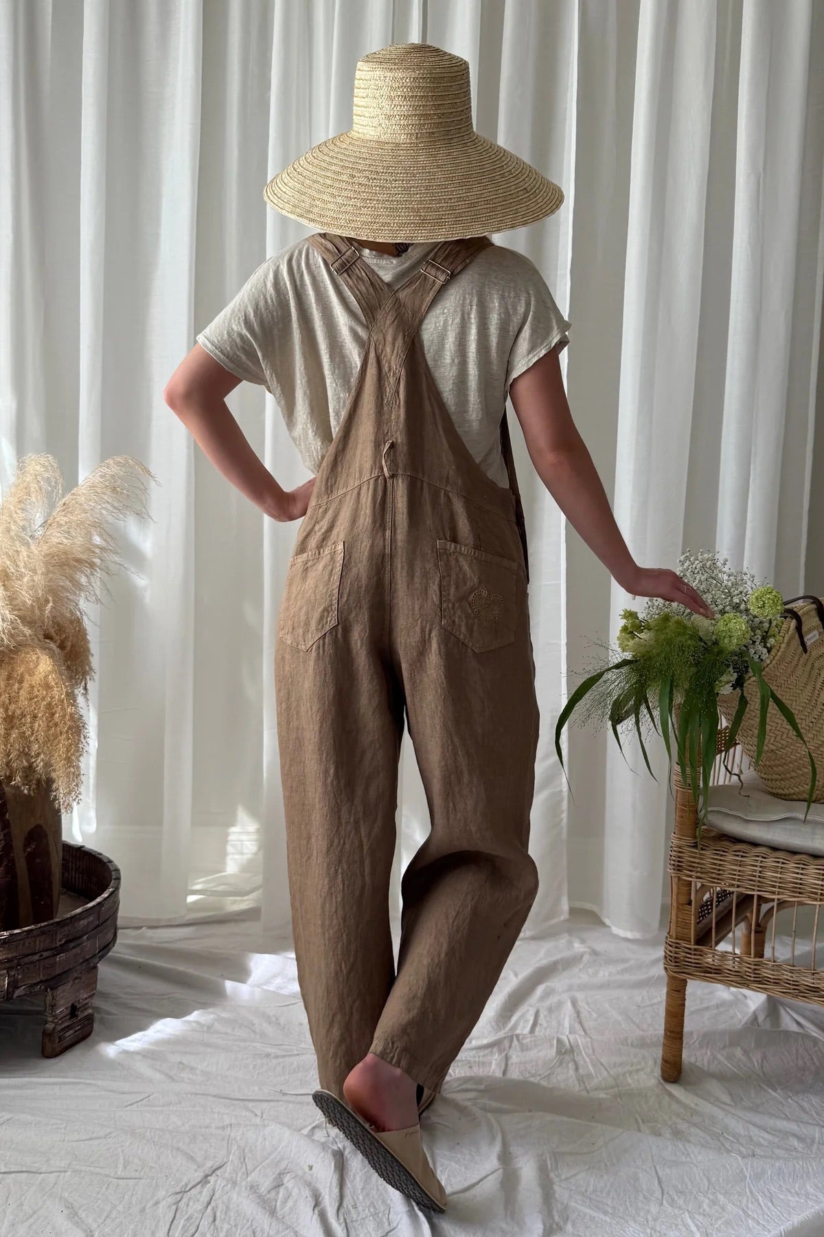 JUMPSUIT LINEN, PAINTER - SAVANNA