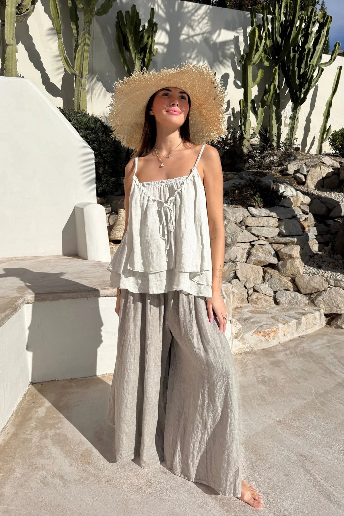 TROUSERS LINEN, SEVILLA - TAUPE