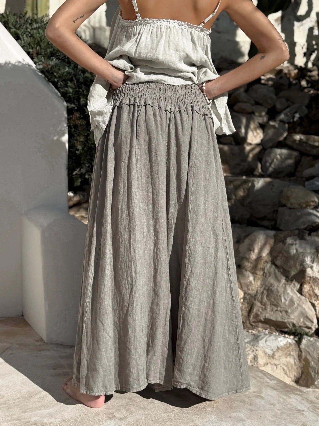 TROUSERS LINEN, SEVILLA - TAUPE