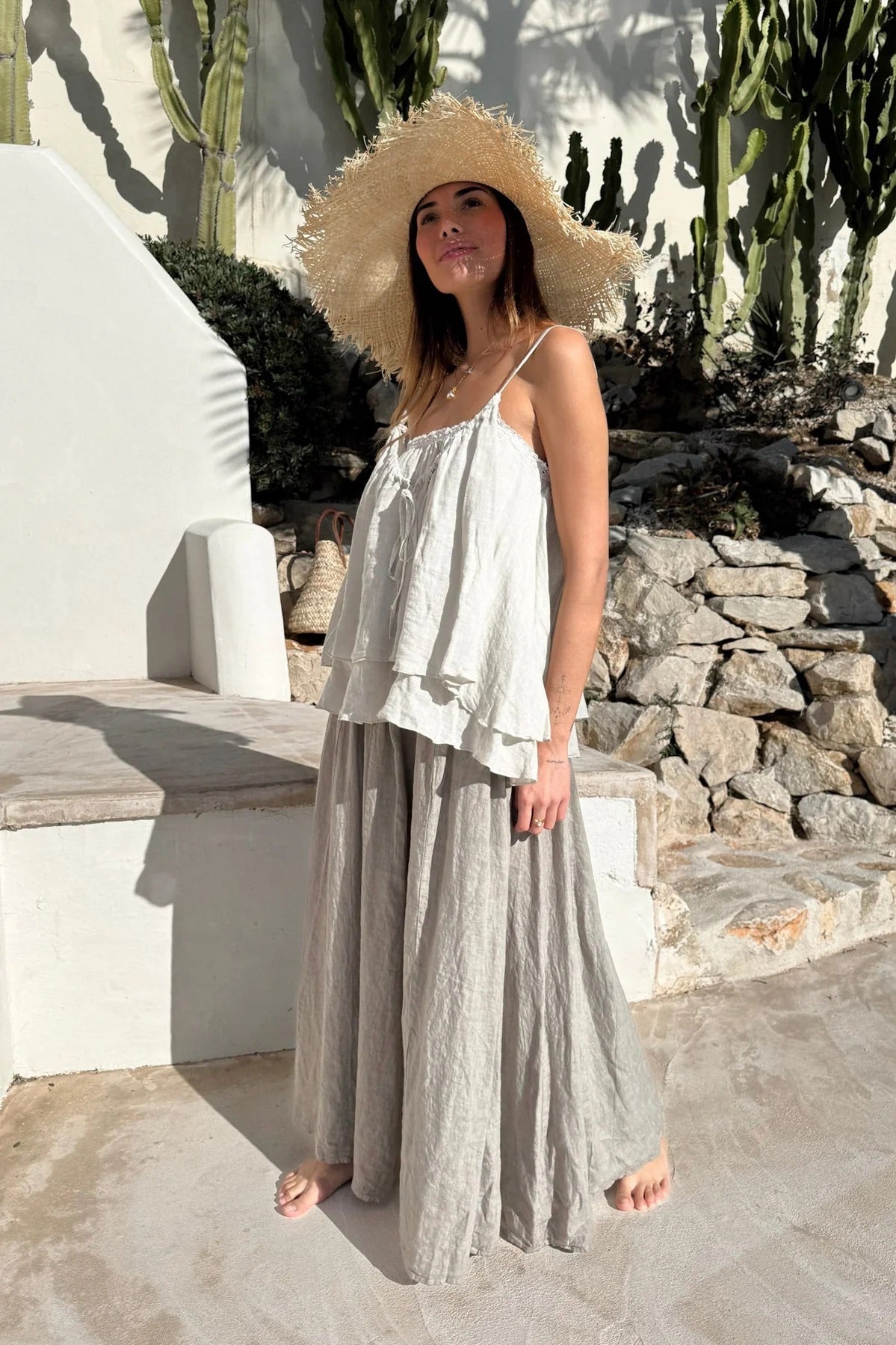 TROUSERS LINEN, SEVILLA - TAUPE