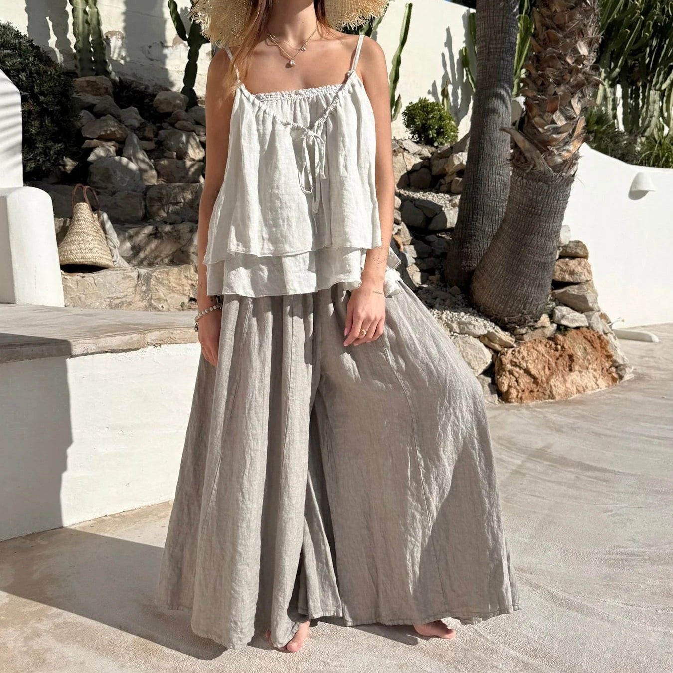 TROUSERS LINEN, SEVILLA - TAUPE