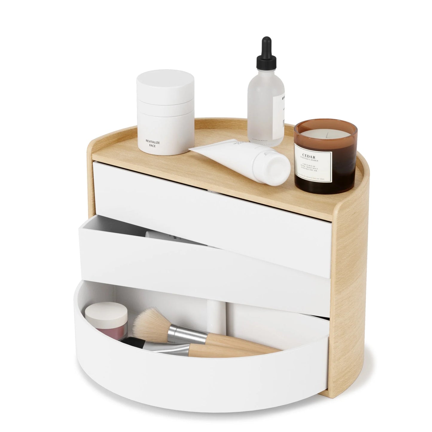 STORAGE BOX, MOONA - WHITE/NATURAL
