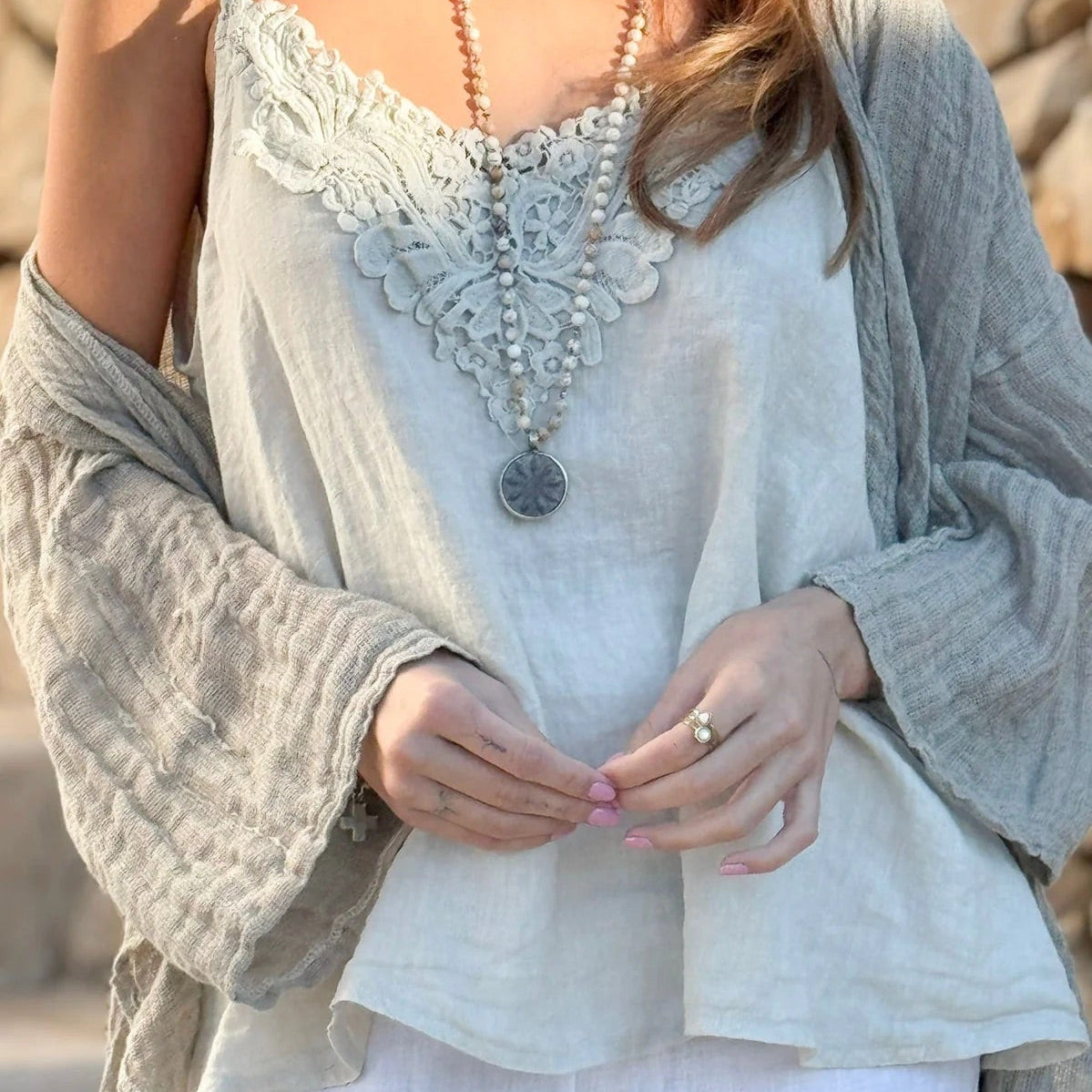 TOP LINEN, VIDA - SAND