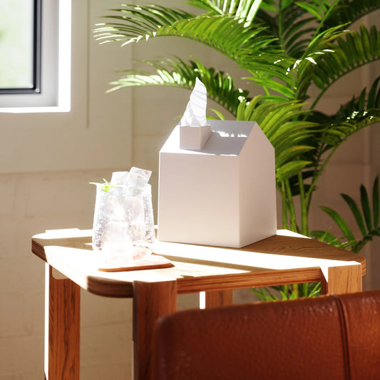 TISSUE BOX COVER - WHITE