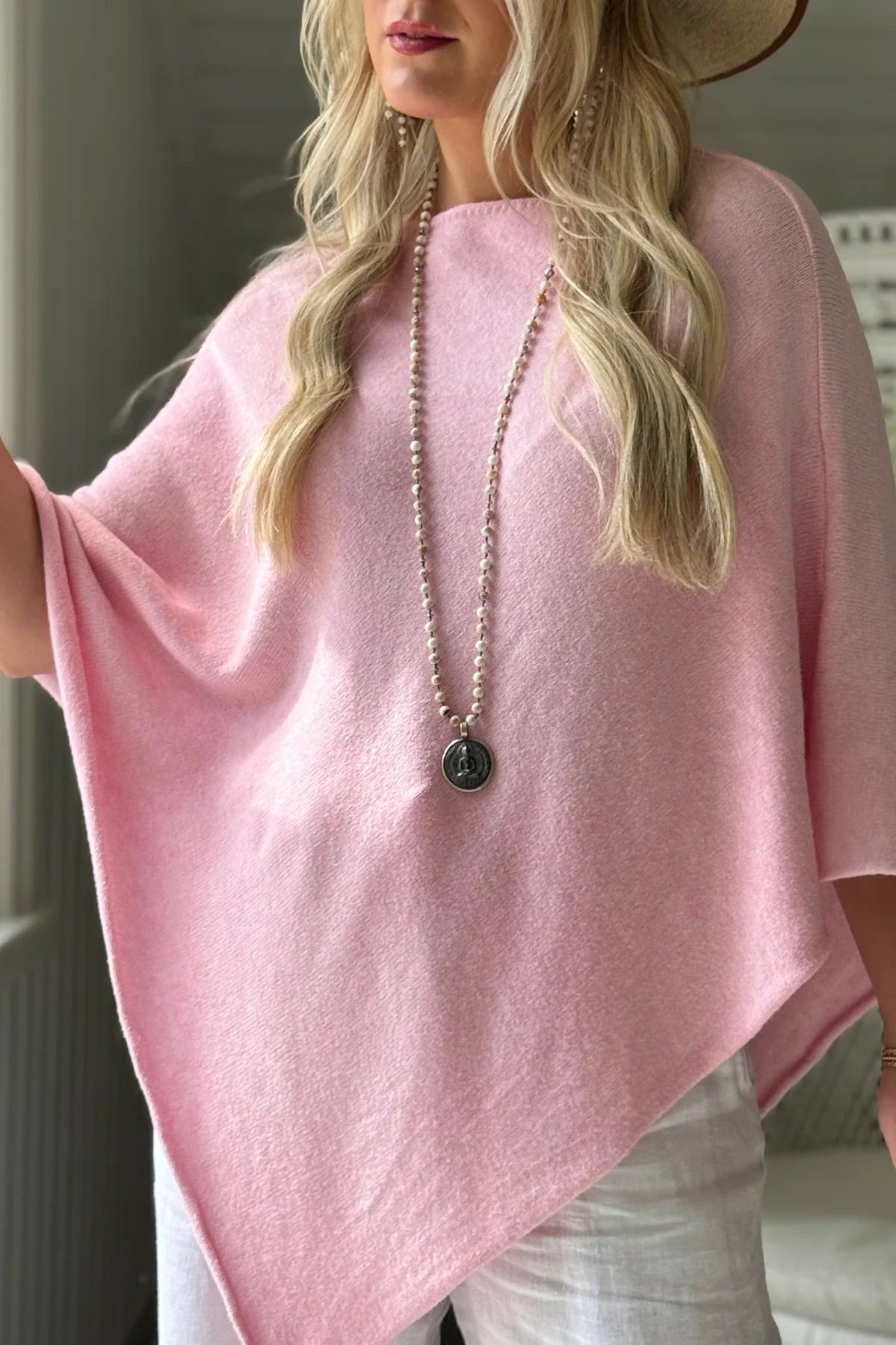 PONCHO, ZELIE - VISCOSE, PINK
