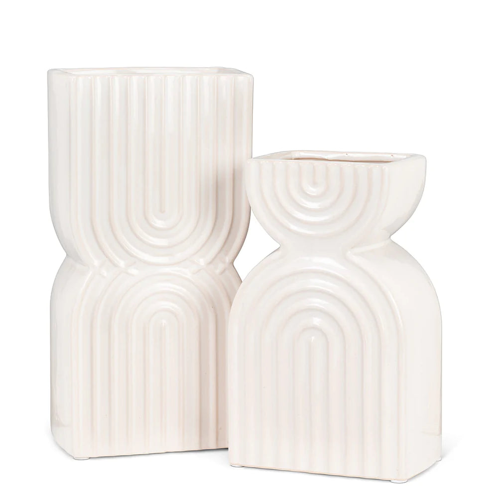 VASE, DOUBLE ARCH/WIDE - IVORY